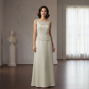 Sophisticated Sleeveless Sage Formal Gown